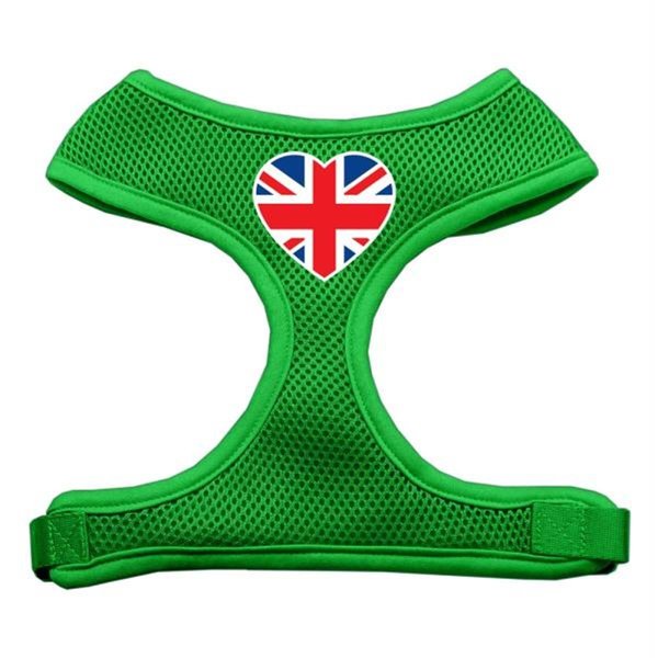 Unconditional Love Heart Flag UK Screen Print Soft Mesh Harness Emerald Green Large UN760965